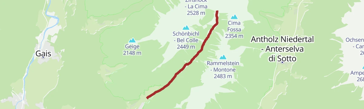 Route map: MTB Tour through the Wielental to Haidacher Alm